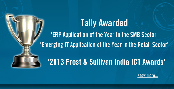 Tally honoured with two, 2013 Frost & Sullivan India ICT awards 